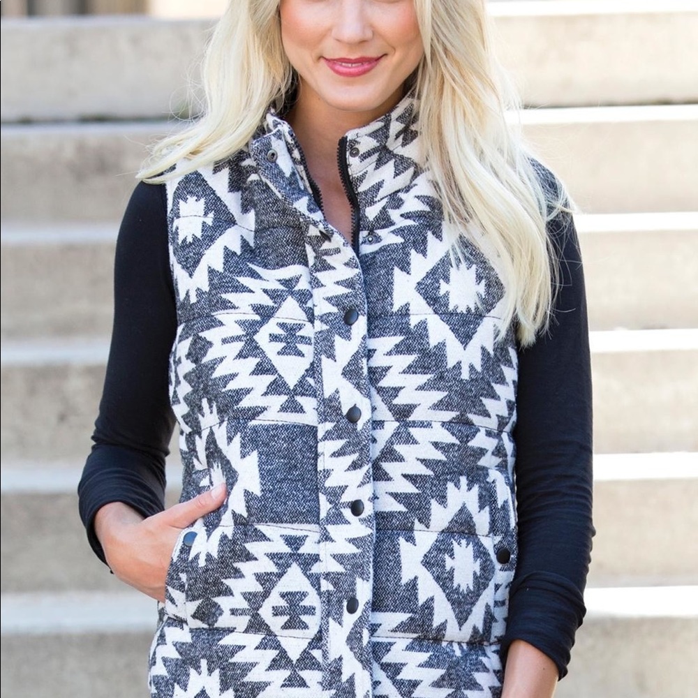 Aztec puffy vest